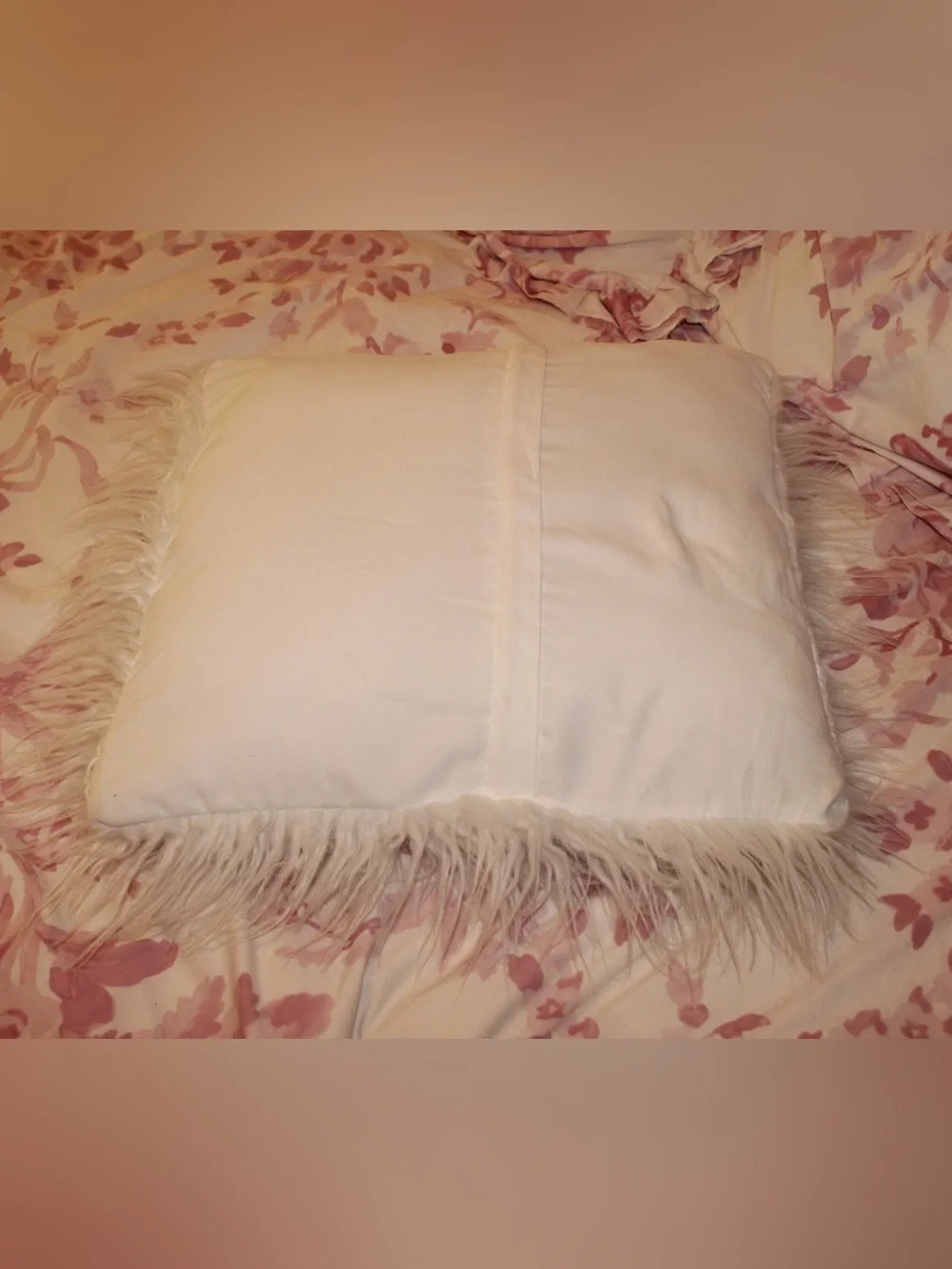 EUC Faux Fur Pillow Cover With Insert